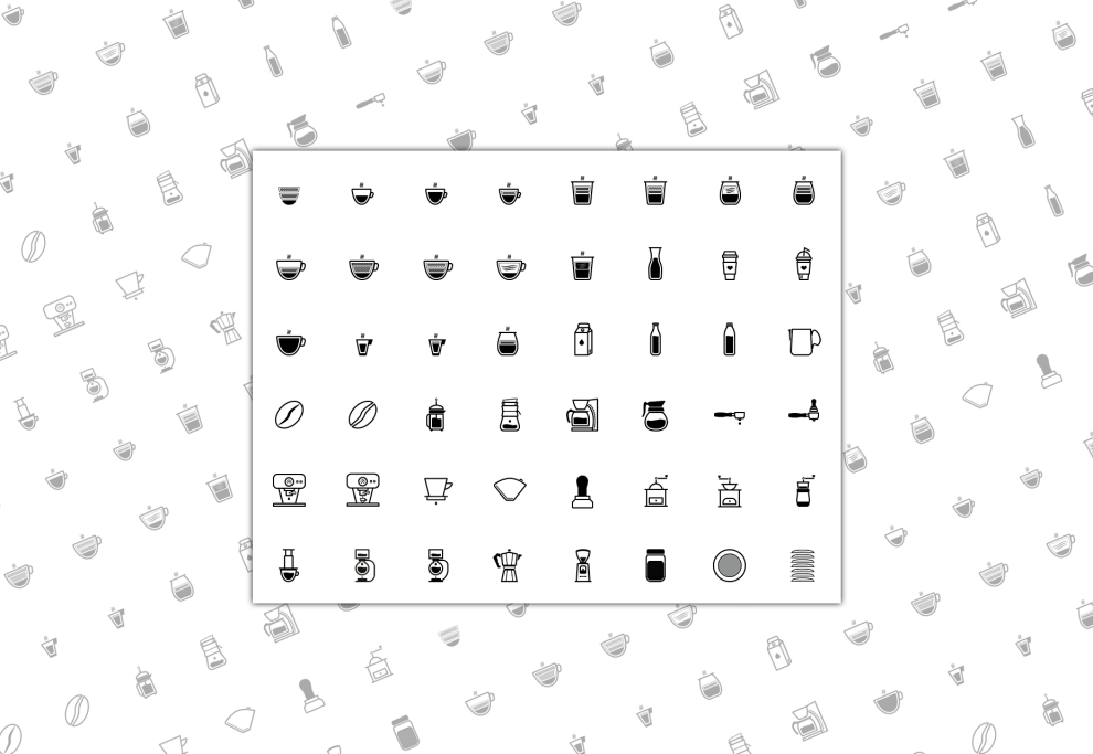 Barista & Coffee EPS, PNG & SVG Icon Set
