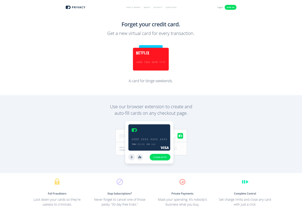 Privacy: Your On-browser Credit Cards