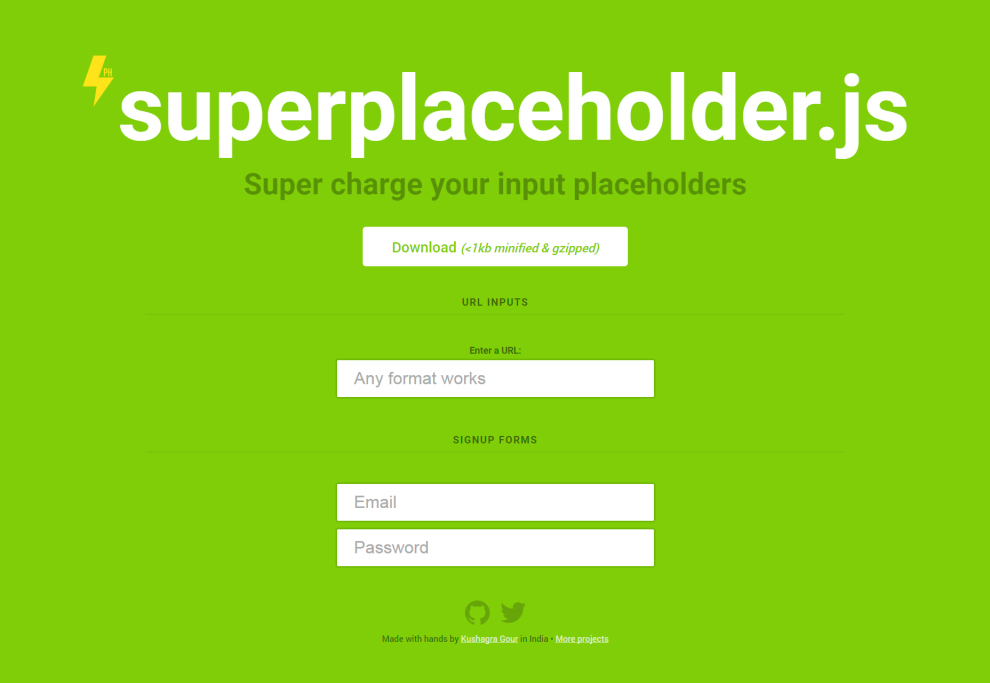 Superplaceholder.js: Super Charge Your Input Placeholders
